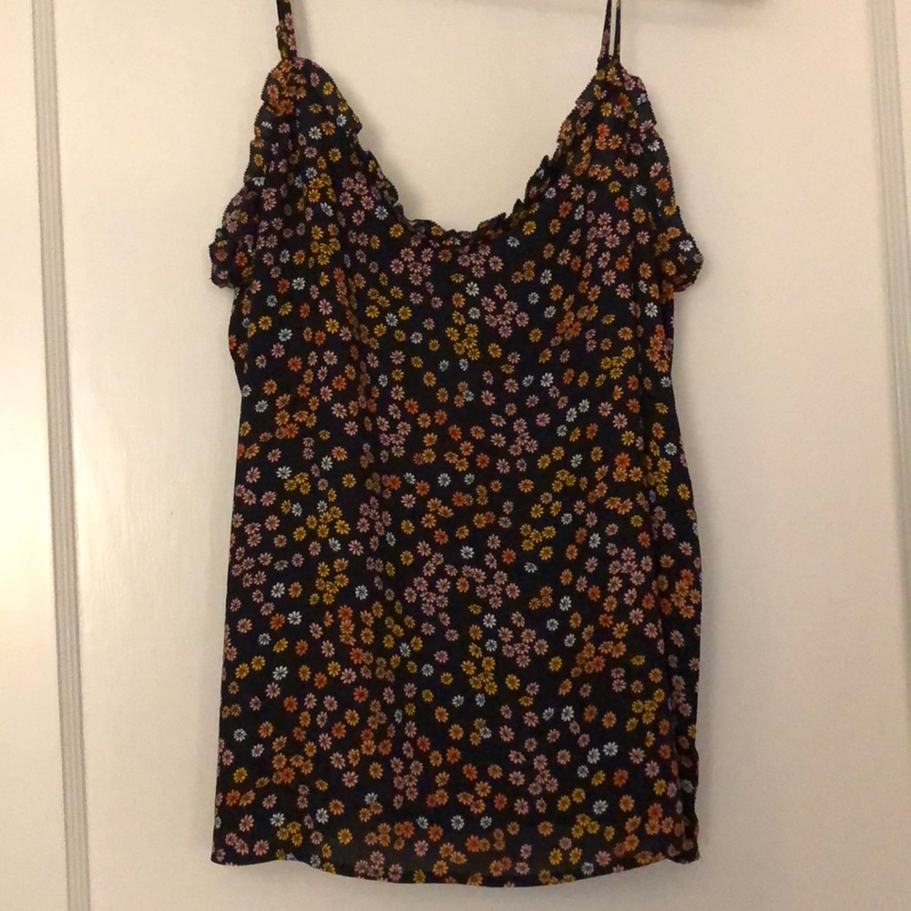 LOFT Navy Floral Tank Top Camisole